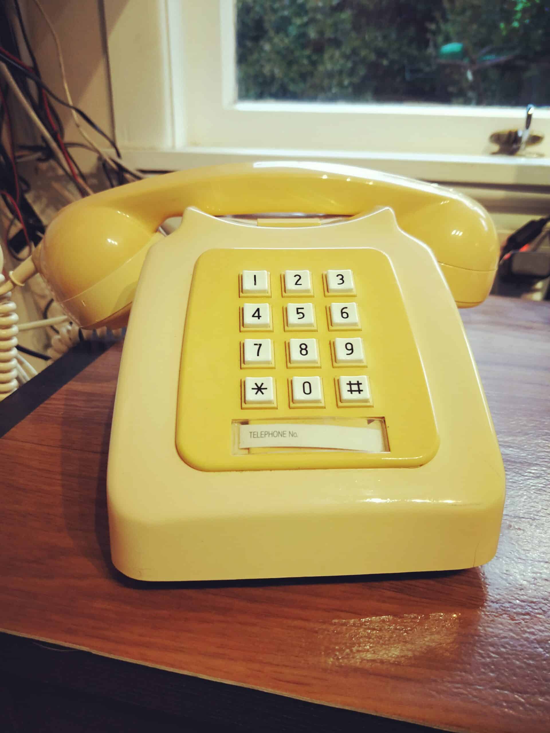 1970s Telecom push button phone ivory color