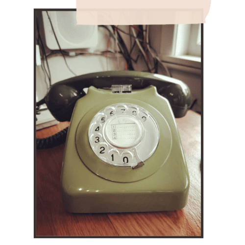 Excellent 1960s green dial phone with ringer off button