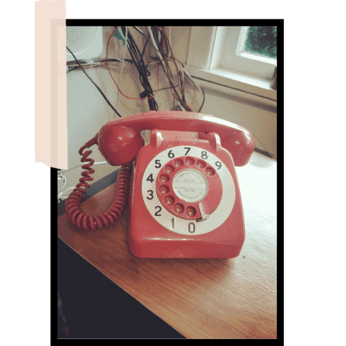 Red retro dial phone